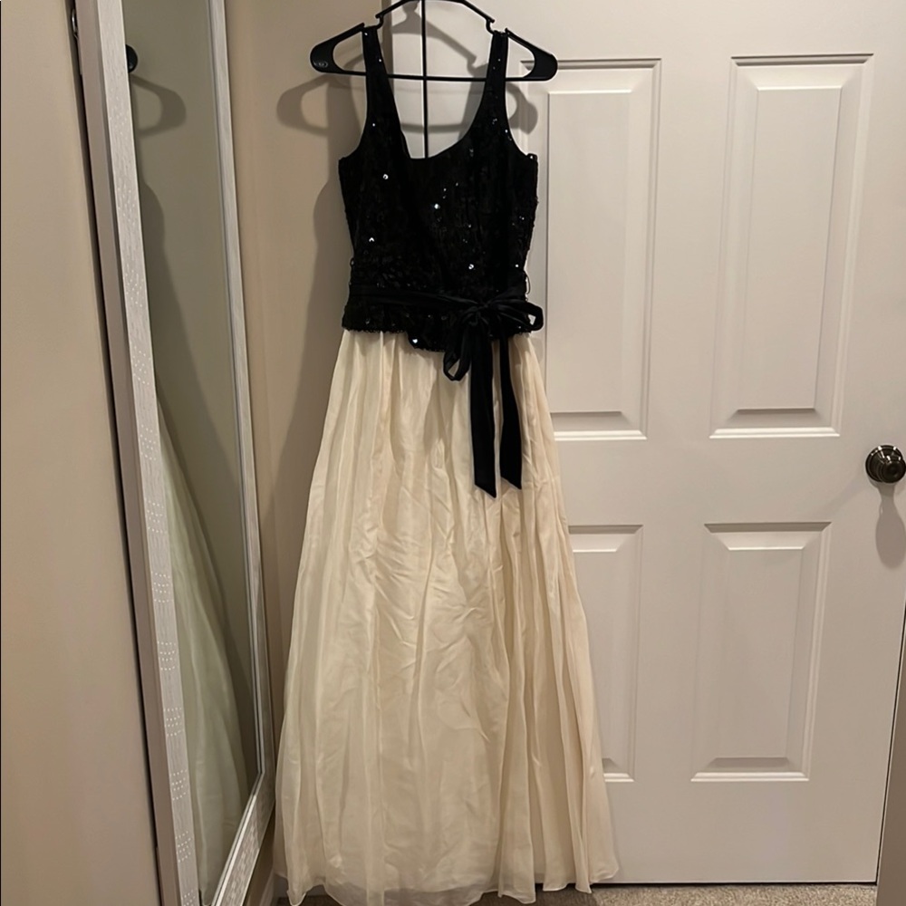 Elegant Black and White Gown